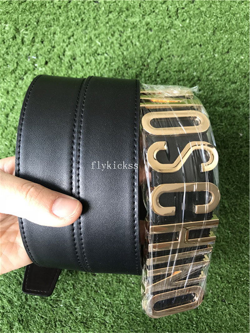 Moschino Brand Belt Black Leather